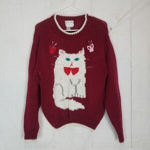 Color cues hand knitted cat sweater